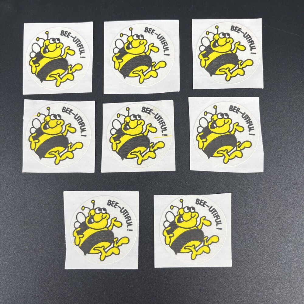 VTG TREND MATTE Scratch and Sniff Stinky Stickers Honey, BEE-UITIFUL Lot Of 8